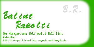 balint rapolti business card